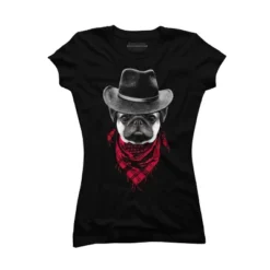 Junior's Design By Humans Cowboy Pug By Clingcling T-Shirt -Cheap Clad Fine Store GUEST cfec2d1d 0300 4a75 8014 b56e59c6e868