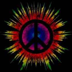 Junior's Design By Humans Tie Dye Peace Sign By Mel00 T-Shirt