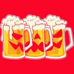 Women's Design By Humans Halloween Jack O Lantern Beer Drinking By RedBirdLS Racerback Tank Top