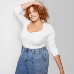 Women's Long Sleeve Sweetheart Neck Seamless Shirt - Wild Fable™ -Cheap Clad Fine Store GUEST d5841338 f6ad 40ab b94e d1c5f30a2f50