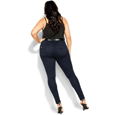 Women's Plus Size Asha Short Skinny Jean - Dark Denim | CITY CHIC 3 Women's Plus Size Asha Short Skinny Jean - Dark Denim | CITY CHIC