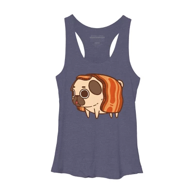 Women's Design By Humans Puglie Bacon Strip By Puglie Racerback Tank Top 9 Women's Design By Humans Puglie Bacon Strip By Puglie Racerback Tank Top - Image 7