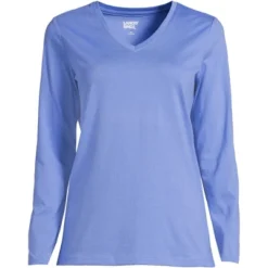 Lands' End Women's Relaxed Supima Cotton Long Sleeve V-Neck T-Shirt -Cheap Clad Fine Store GUEST dc045305 c908 4467 91af 9692ac6ab2d7