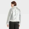 Women's Metallic Shearling Moto Jacket - A New Day™ -Cheap Clad Fine Store GUEST dc40a64a 0122 4a15 9ee4 b1011bc685ec