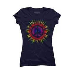 Junior's Design By Humans Tie Dye Peace Sign By Mel00 T-Shirt -Cheap Clad Fine Store GUEST dc6ff2a8 dfc7 467a 88a5 82ea59d93f29
