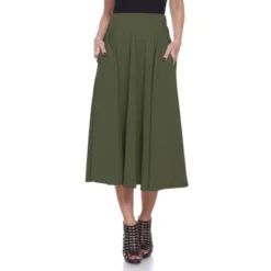 Women's Flared Midi Skirt With Pockets - White Mark 31 Women's Flared Midi Skirt With Pockets - White Mark -Cheap Clad Fine Store GUEST dd0d9107 a650 4cab ae85 f03e71116132