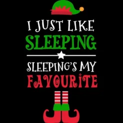 Women's Design By Humans I Just Like Sleeping Funny Christmas Elf By Jeje1982 Racerback Tank Top