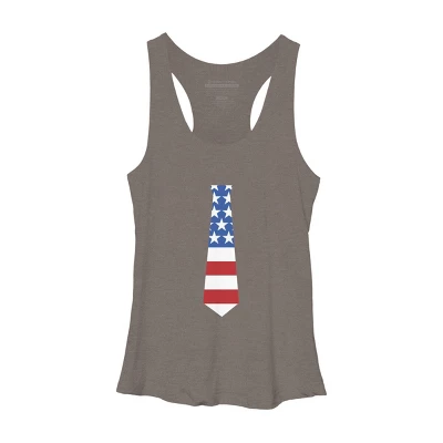 Design By Humans July 4th Patriotic American Flag Tie By FreshDressedTees Racerback Tank Top 5 Design By Humans July 4th Patriotic American Flag Tie By FreshDressedTees Racerback Tank Top - Image 3