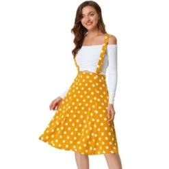 Allegra K Women's Vintage Polka Dots Midi Floral Suspender Skirt -Cheap Clad Fine Store GUEST df223725 3a29 406a ade6 b8a92ac91410