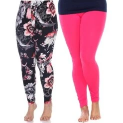 Women's Pack Of 2 Plus Size Leggings - One Size Fits Most Plus - White Mark -Cheap Clad Fine Store GUEST e2f1c4fb b454 4c18 82fe 573e55f72b0a