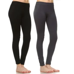 Women's Pack Of 2 Solid Leggings - One Size Fits Most - White Mark -Cheap Clad Fine Store GUEST e3bee3e3 8cf2 46e2 b79a 5dc2ffe3a4b6