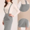 Allegra K Women's Pencil High Waist Adjustable Strap Split Back Bodycon Suspender Skirts -Cheap Clad Fine Store GUEST e3c63c5c f6f3 46fc 984c 2eb2bc49633e