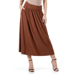 24seven Comfort Apparel Womens Foldover Maxi Skirt With Pockets -Cheap Clad Fine Store GUEST e5a2772a 9b6d 46dd 9d92 13634fc77c2e