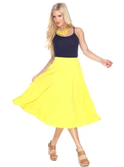 Women's Flared Midi Skirt With Pockets - White Mark 26 Women's Flared Midi Skirt With Pockets - White Mark -Cheap Clad Fine Store GUEST e6468672 c3ca 4438 9b9d e858a2153809