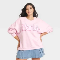 Women's Barbie Logo Graphic Sweatshirt - Pink -Cheap Clad Fine Store GUEST e6b834c1 84c7 4080 83e2 2875f07d9661