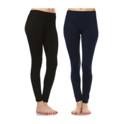 Women's Pack Of 2 Solid Leggings - One Size Fits Most - White Mark -Cheap Clad Fine Store GUEST e82b7449 7498 4898 8fd0 bd34d759ddbb