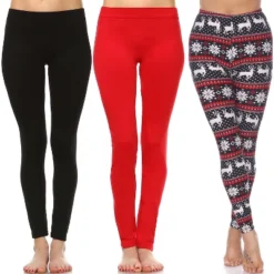 Women's Pack Of 3 Leggings - One Size Fits Most - White Mark -Cheap Clad Fine Store GUEST e9633c0b 2a9a 49d8 a589 4310bff4872e