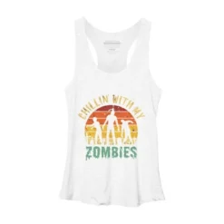 Women's Design By Humans Halloween Chillin With My Zombies Funny By Ering Racerback Tank Top -Cheap Clad Fine Store GUEST e96a100b fed0 4e36 b1db d2fe62ac0c50
