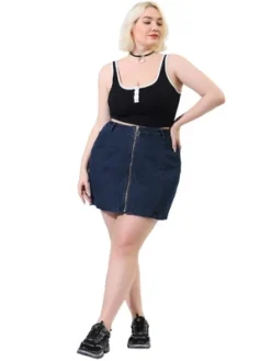 Agnes Orinda Women's Plus Size Denim Zip Up Front Mini Jean Skirts 10 Agnes Orinda Women's Plus Size Denim Zip Up Front Mini Jean Skirts -Cheap Clad Fine Store GUEST ec016509 03f4 432e 9463 7722c229ea4f