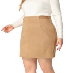 Agnes Orinda Women's Plus Size Faux Suede Printed Side Buttons Bodycon Mini Skirt -Cheap Clad Fine Store GUEST ec3de6c3 9c1e 4ac8 832d 3c4bb3ec2dc6