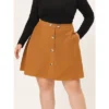 Agnes Orinda Women's Plus Size Corduroy Button Mid-Rise A-Line Mini Skirts -Cheap Clad Fine Store GUEST ec43c995 dc4a 4764 8933 cb58f44dc317