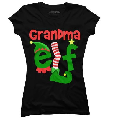 Junior's Design By Humans Grandma Elf Christmas By Personalized T-Shirt 5 Junior's Design By Humans Grandma Elf Christmas By Personalized T-Shirt - Image 3