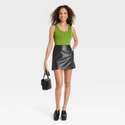 Women's Mini Faux Leather Skirt - A New Day™ -Cheap Clad Fine Store GUEST eede40bf 484f 40b1 a6be a1bf7458254b