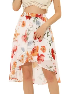 Allegra K Women's High Low Hem Elastic Waist Lurex Chiffon A-Line Midi Floral Skirt 16 Allegra K Women's High Low Hem Elastic Waist Lurex Chiffon A-Line Midi Floral Skirt -Cheap Clad Fine Store GUEST efab7dfc 699c 455f b4d0 fa9aecb08f0c