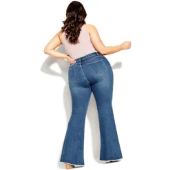 Women's Plus Size Harley Classic Flare Jean - Light Wash | CITY CHIC