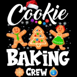 Junior's Design By Humans Cookie Baking Crew Christmas By NekoShop T-Shirt