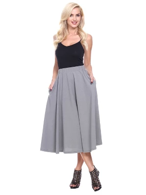 Women's Flared Midi Skirt With Pockets - White Mark 14 Women's Flared Midi Skirt With Pockets - White Mark - Image 12