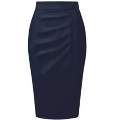 Hobemty Women's Pencil Skirt High Waist Pleated Front Work Midi Skirts -Cheap Clad Fine Store GUEST f248a933 a610 4b46 a6de 365afc9b1138