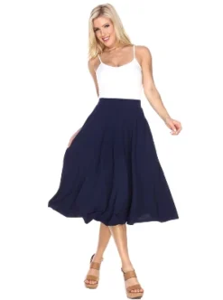 Women's Flared Midi Skirt With Pockets - White Mark 20 Women's Flared Midi Skirt With Pockets - White Mark -Cheap Clad Fine Store GUEST f2c70e07 a958 4682 8fce ac3be25e1a01