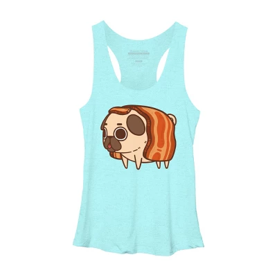 Women's Design By Humans Puglie Bacon Strip By Puglie Racerback Tank Top 8 Women's Design By Humans Puglie Bacon Strip By Puglie Racerback Tank Top - Image 6