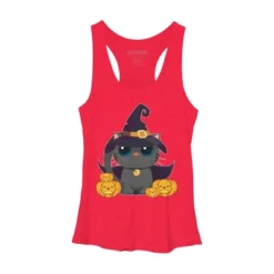 Women's Design By Humans Black Cat With Jack O Lantern Halloween Shirt By Thebeardstudio Racerback Tank Top -Cheap Clad Fine Store GUEST f365c0c3 fda3 4c4d bd6a 77dc2a493845
