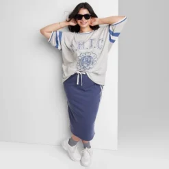 Women's Ascot + Hart Varsity Elbow Sleeve Graphic T-Shirt - Gray -Cheap Clad Fine Store GUEST f47bc769 7e52 44ae 93fe 43bd227c5a1f