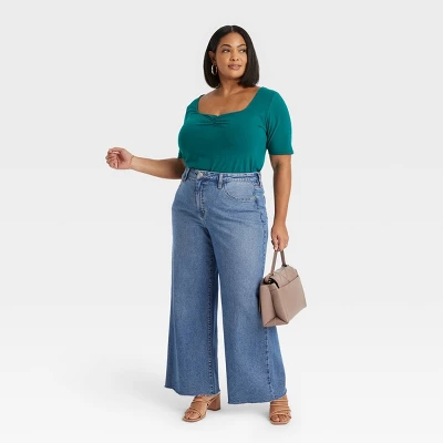 Women's High-Rise Wide Leg Jeans - Ava & Viv™ 4 Women's High-Rise Wide Leg Jeans - Ava & Viv™ - Image 2