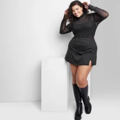 Women's Rhinestone Mesh Mock Turtleneck Top - Wild Fable™ -Cheap Clad Fine Store GUEST f4c60f9d c05b 482a adfc 2e176c1b92d5