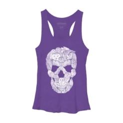 Women's Design By Humans Sketchy Owl Skull By Dinny Racerback Tank Top -Cheap Clad Fine Store GUEST f557cfeb 258c 4891 a387 7fbbe47d9278