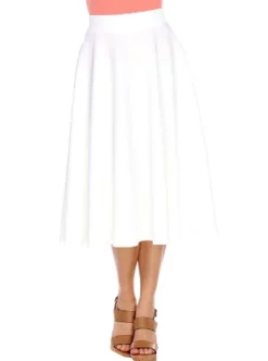 Women's Flared Midi Skirt With Pockets - White Mark 21 Women's Flared Midi Skirt With Pockets - White Mark -Cheap Clad Fine Store GUEST f5f9e207 44d5 4a93 ac50 081077958bc8