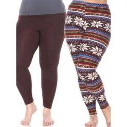 Women's Pack Of 2 Plus Size Leggings - One Size Fits Most Plus - White Mark -Cheap Clad Fine Store GUEST f695f55d 4ea4 4757 a360 b2c6512d11a8