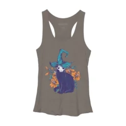 Women's Design By Humans Spooky Cat By Jess1586 Racerback Tank Top -Cheap Clad Fine Store GUEST f6b81f39 3ec7 42e3 991c 6f3ec55471e6