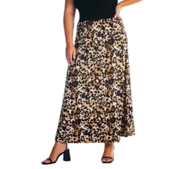 Womens Plus Size Brown Animal Print Maxi Skirt -Cheap Clad Fine Store GUEST f6c72b65 4bd9 4e82 ba9f dc51c79622da