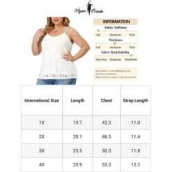 Agnes Orinda Women's Plus Size Lace Floral Adjustable Strap Elegant Camisole -Cheap Clad Fine Store GUEST f8bf5403 a5cc 43e2 8574 53d13d6d6b12