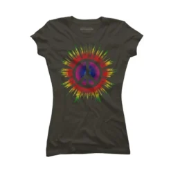 Junior's Design By Humans Tie Dye Peace Sign By Mel00 T-Shirt -Cheap Clad Fine Store GUEST f901538d 2ed9 467a b8da 901516ddd035