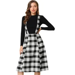 Allegra K Women's Vintage Plaid A-Line Tartan Suspender Midi Skirt -Cheap Clad Fine Store GUEST fded923f f325 4366 bbd4 0de15c93a723