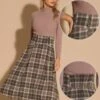 Allegra K Women's Plaid High Elastic Waist Vintage Fall A-Line Midi Skirt -Cheap Clad Fine Store GUEST fe4398db d519 4cfc a3e0 fed8e6a8d677