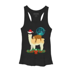Women's Design By Humans Llama With Glasses Sleeping Sloth Christmas Santa By TeeShirtMadness Racerback Tank Top -Cheap Clad Fine Store GUEST ff1fb280 78e9 4cd4 81e2 d66170b8d3f1