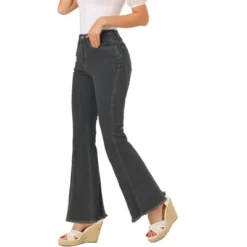 Allegra K Women's Vintage Flare Jeans High Waist Stretch Denim Long Pants Bell Bottoms Jeans -Cheap Clad Fine Store GUEST ffb85d50 e142 4359 a6dc e83d1097f6e2